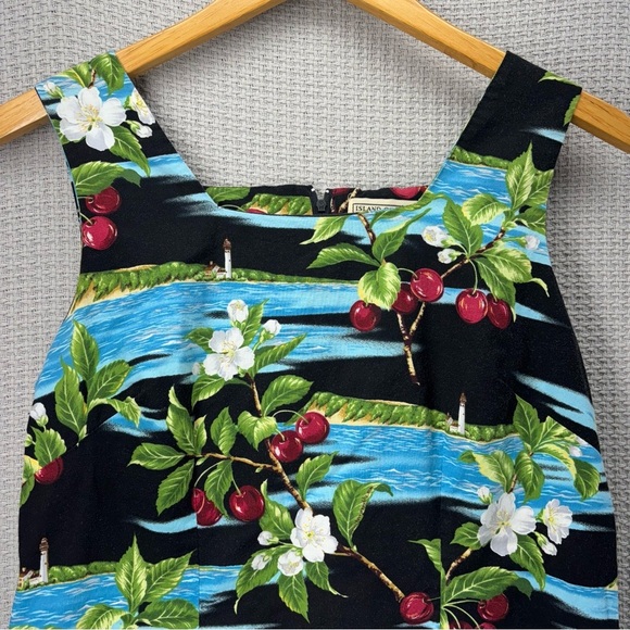 Vtg 80’s Cherry Republic Hawaiian Mini Dress Women Large-Tropical Beach Sundress - Picture 2 of 8